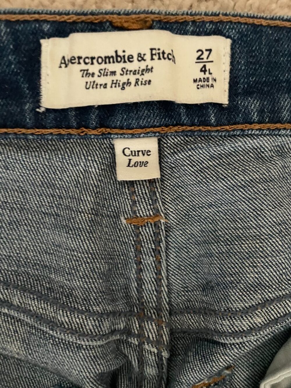 Ultra High Rise 90s Slim Straight Jeans Women 27L Dark Wash Vintage Style Denim - Picture 6 of 8